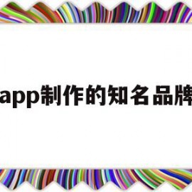 app制作的知名品牌(app制作的知名品牌)