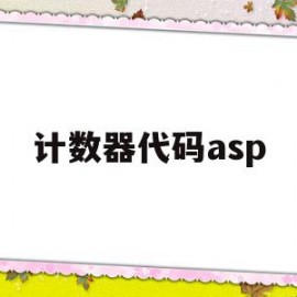 计数器代码asp(计数器代码中的en如何使用)