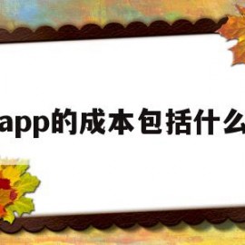 app的成本包括什么(app的成本包括什么部分)