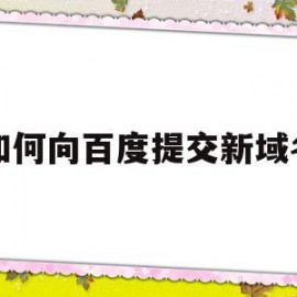 如何向百度提交新域名(如何向百度提交新域名申请)