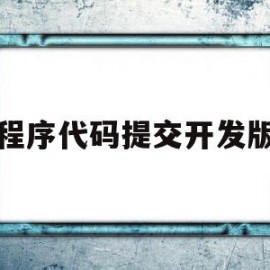 小程序代码提交开发版本(小程序无代码开发平台)