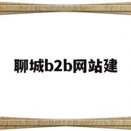 聊城b2b网站建(聊城企业网站建设公司)