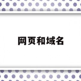 网页和域名(网页域名怎么看)