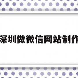 深圳做微信网站制作(深圳做微信网站制作的公司)