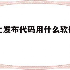 网上发布代码用什么软件编写(网上发布代码用什么软件编写好)