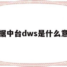 数据中台dws是什么意思(什么是数据中台 和dw区别)