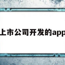 上市公司开发的app(app开发公司排名上市企业)