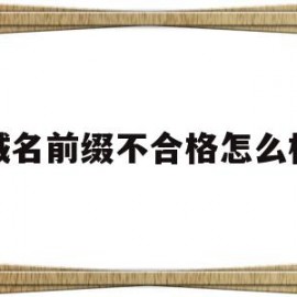 域名前缀不合格怎么样(域名前缀太长是什么意思)