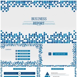 简约商务时尚计划总结动态PPT模板（蓝）模板下载