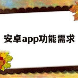 安卓app功能需求(安卓app功能需求有哪些)