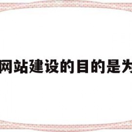 网站建设的目的是为(网站建设的目的和意义)