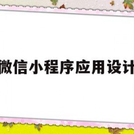 微信小程序应用设计(微信小程序应用设计怎么做)