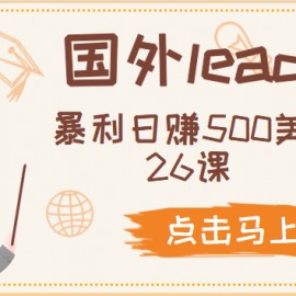 国外lead暴利日赚500美元，共26课