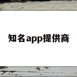 知名app提供商(软件服务提供商排名)