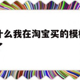 为什么我在淘宝买的模板用不了(淘宝模板在哪里买)