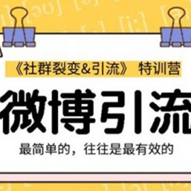 胜子老师：社群裂变&amp;之微博引流2.0，设计低成本引流诱饵实战