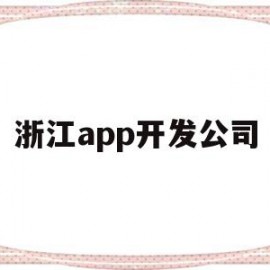 浙江app开发公司(浙江开发app应用公司排行榜)