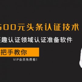 价值600元头条认证技术：头条兴趣认证领域认证准备软件