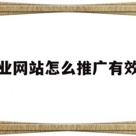 企业网站怎么推广有效果(企业网站怎么推广有效果的产品)