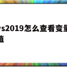 vs2019怎么查看变量值(visual studio2019查看变量值)