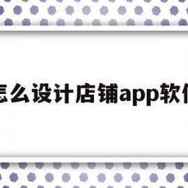 怎么设计店铺app软件(怎么设计店铺app软件下载)