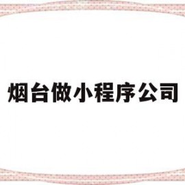 烟台做小程序公司(烟台做软件公司)