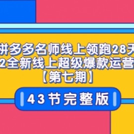 《拼多多名师线上领跑28天》2022全新线上超级爆款运营方向【第七期】43节课