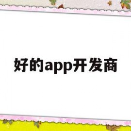 好的app开发商(开发app的公司哪家好)