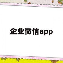 企业微信app(企业微信app是什么意思)