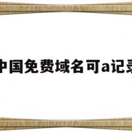 关于中国免费域名可a记录的信息