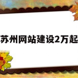 苏州网站建设2万起(苏州网站建站推广)