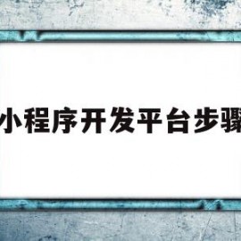 小程序开发平台步骤(小程序开发平台步骤图)