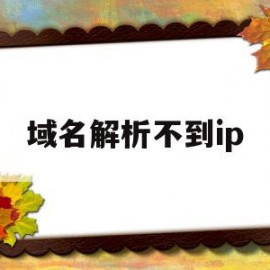 域名解析不到ip(域名解析不出ip有哪些情况)