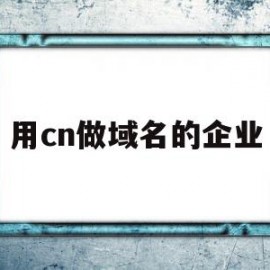 用cn做域名的企业(用cn做域名的企业有哪些)