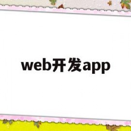 web开发app(WEb开发技术含义)