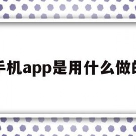 手机app是用什么做的(手机app是用什么做的呢)