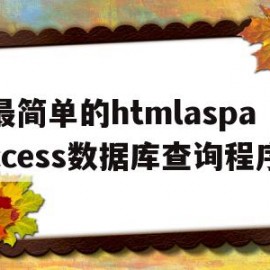 包含最简单的htmlaspaccess数据库查询程序的词条