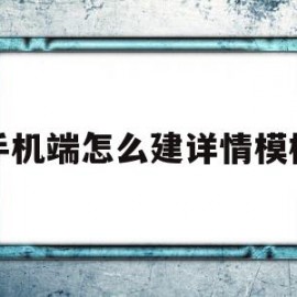 包含手机端怎么建详情模板的词条