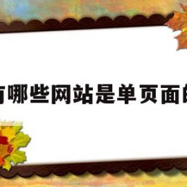 有哪些网站是单页面的(有哪些网站是单页面的网站)