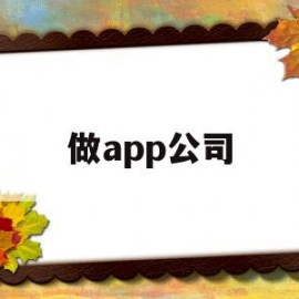 做app公司(做app找什么公司)