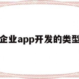 企业app开发的类型(企业app开发的类型包括)