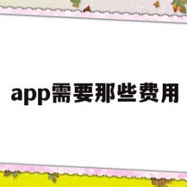 app需要那些费用(使用app要收取费用吗)