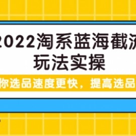 2022淘系蓝海截流玩法实操：让你选品速度更快，提高选品质量