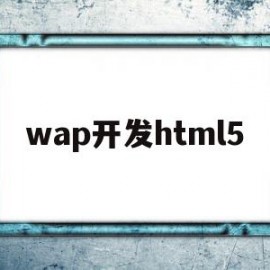 wap开发html5(WAP开发工程师)