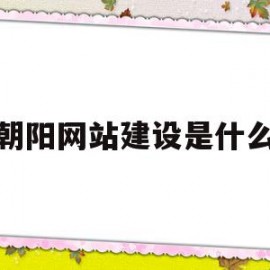 朝阳网站建设是什么(网站建设与管理是什么)