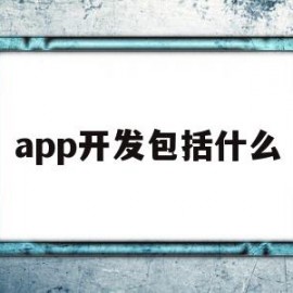 app开发包括什么(app开发包括哪些内容)