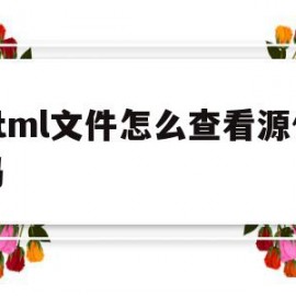 html文件怎么查看源代码(html文件怎么查看源代码的内容)