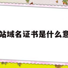 网站域名证书是什么意思(网站域名证书是什么意思啊)