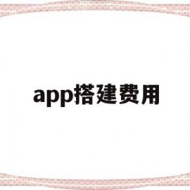 app搭建费用(app搭建什么意思)