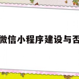 微信小程序建设与否(微信小程序如何新建并配置页面)